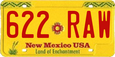 NM license plate 622RAW