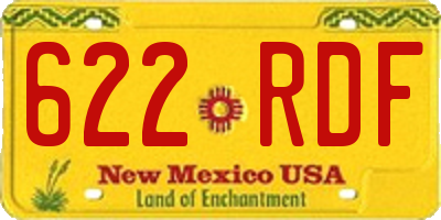 NM license plate 622RDF