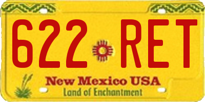 NM license plate 622RET
