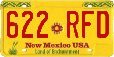 NM license plate 622RFD