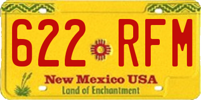 NM license plate 622RFM