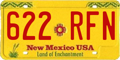 NM license plate 622RFN