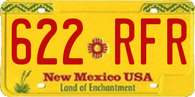 NM license plate 622RFR