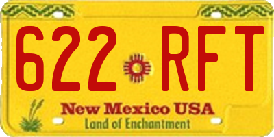 NM license plate 622RFT