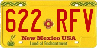 NM license plate 622RFV