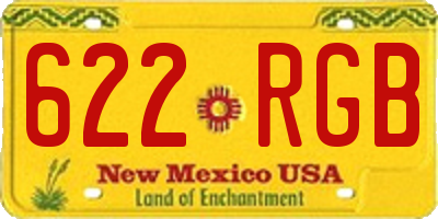 NM license plate 622RGB