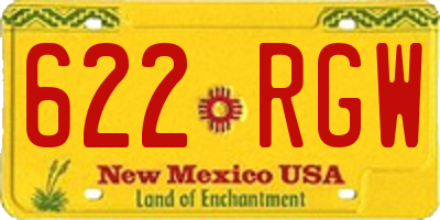 NM license plate 622RGW