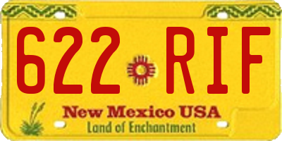 NM license plate 622RIF