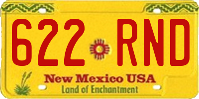 NM license plate 622RND