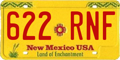 NM license plate 622RNF