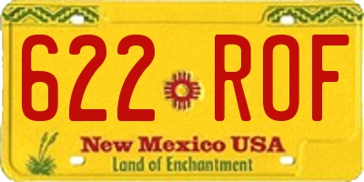 NM license plate 622ROF