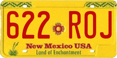 NM license plate 622ROJ