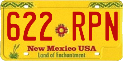 NM license plate 622RPN