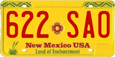 NM license plate 622SAO