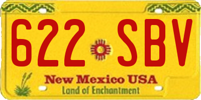 NM license plate 622SBV