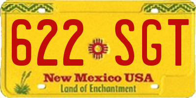 NM license plate 622SGT