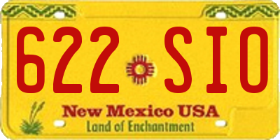 NM license plate 622SIO