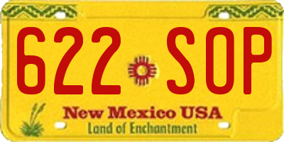 NM license plate 622SOP