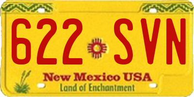 NM license plate 622SVN