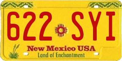NM license plate 622SYI