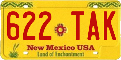 NM license plate 622TAK