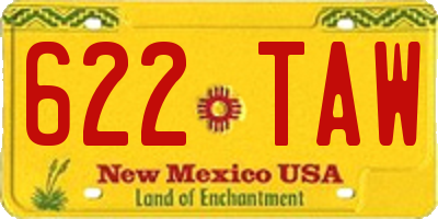 NM license plate 622TAW
