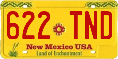 NM license plate 622TND