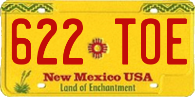 NM license plate 622TOE