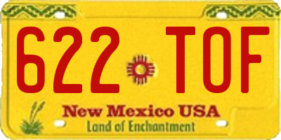 NM license plate 622TOF