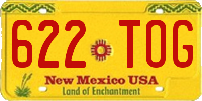 NM license plate 622TOG