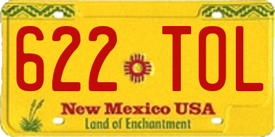NM license plate 622TOL
