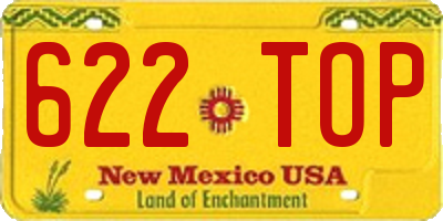 NM license plate 622TOP