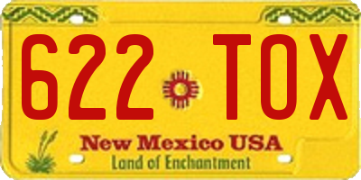 NM license plate 622TOX
