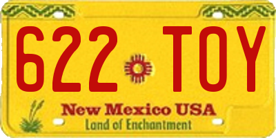 NM license plate 622TOY