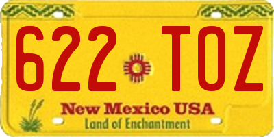 NM license plate 622TOZ