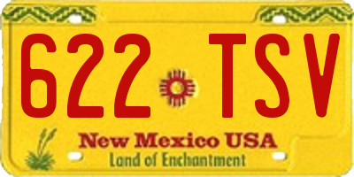 NM license plate 622TSV