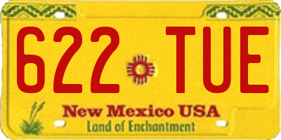 NM license plate 622TUE