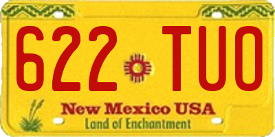 NM license plate 622TUO