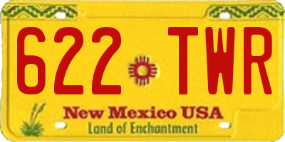 NM license plate 622TWR