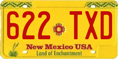 NM license plate 622TXD