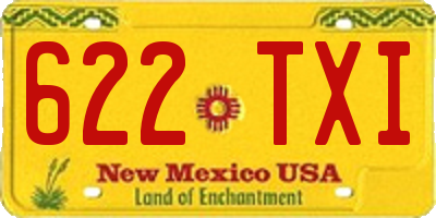 NM license plate 622TXI