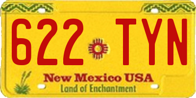 NM license plate 622TYN