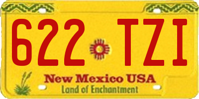 NM license plate 622TZI