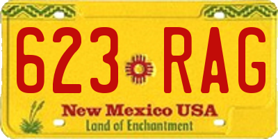 NM license plate 623RAG