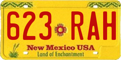 NM license plate 623RAH