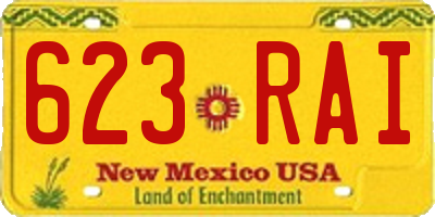 NM license plate 623RAI