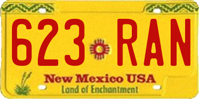 NM license plate 623RAN