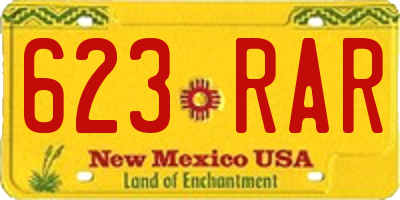 NM license plate 623RAR