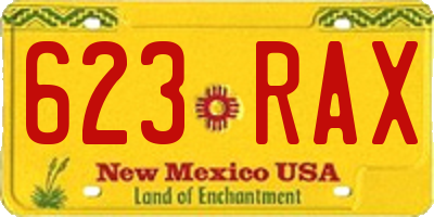 NM license plate 623RAX