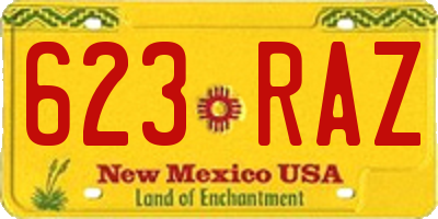 NM license plate 623RAZ